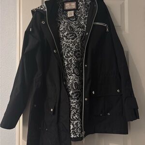 Free Country Black Utility Jacket with Patterned Lining